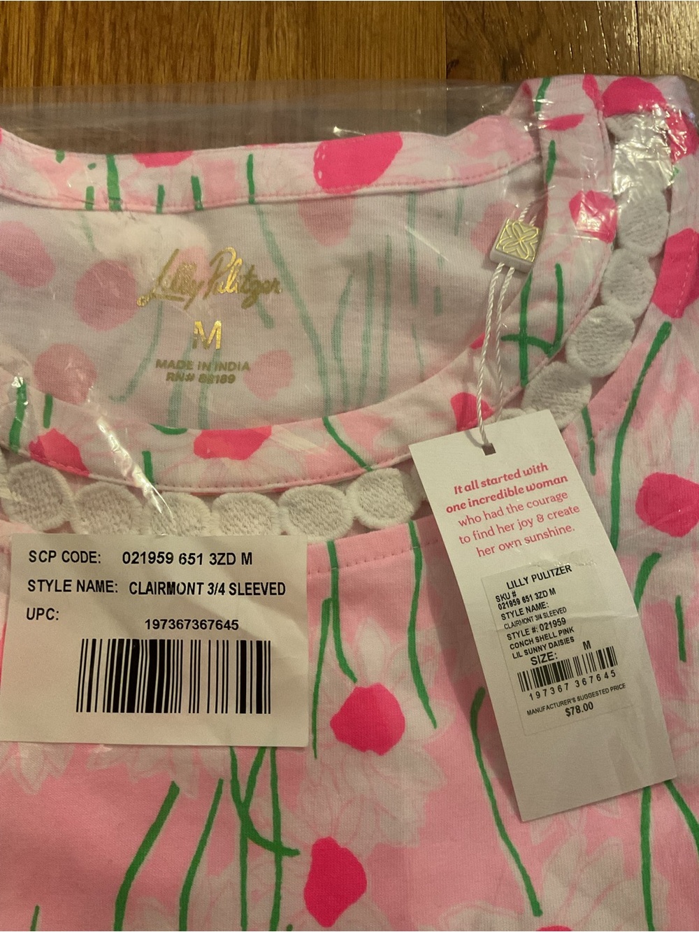 Lilly Pulitzer Clairmont Lace Trimmed Knit Top - Conch Shell Pink - Size M - Picture 4 of 8